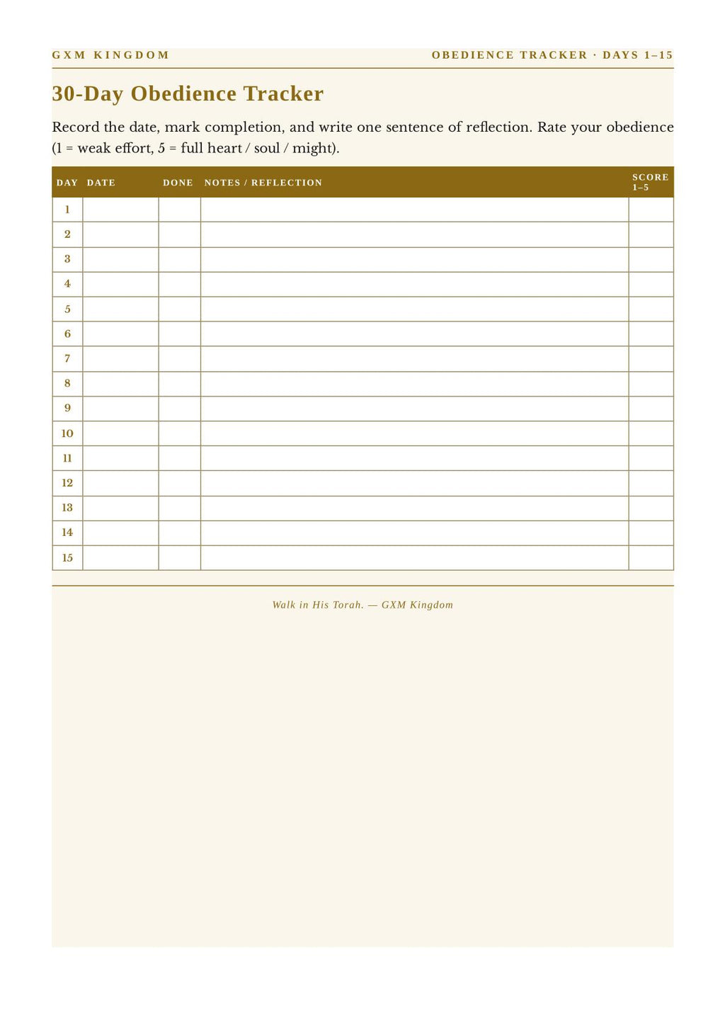Discipline de 30 jours de la Torah PREMIUM