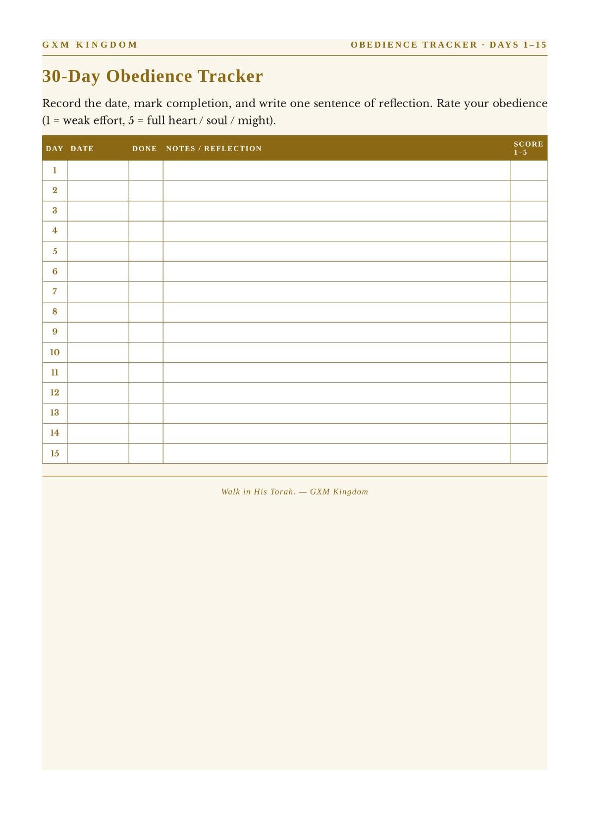 Discipline de 30 jours de la Torah PREMIUM