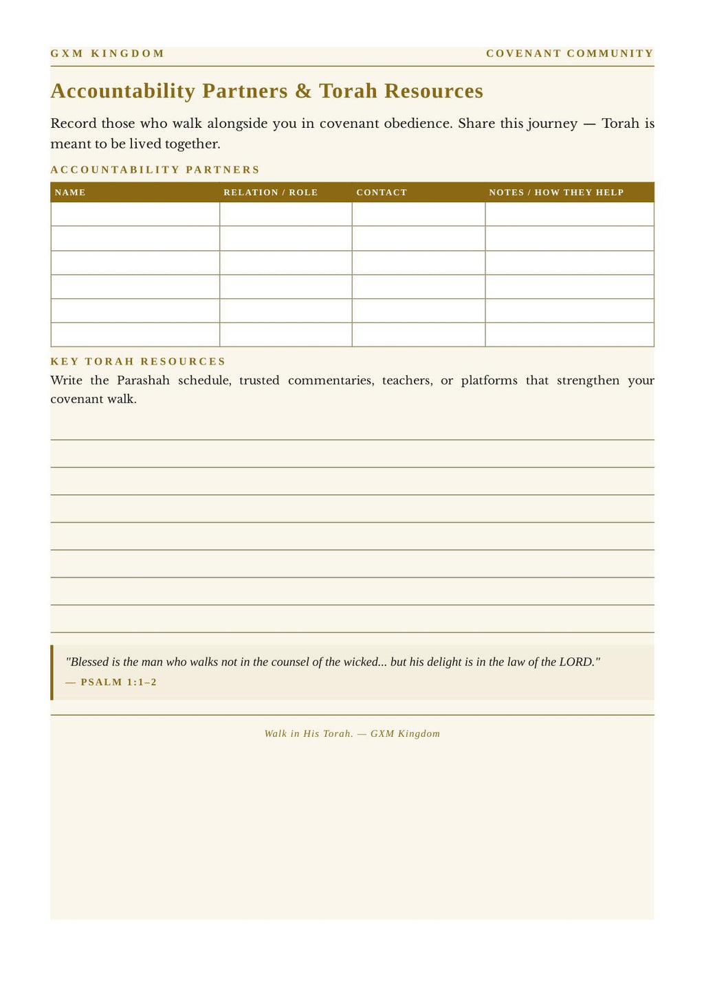 Discipline de 30 jours de la Torah PREMIUM