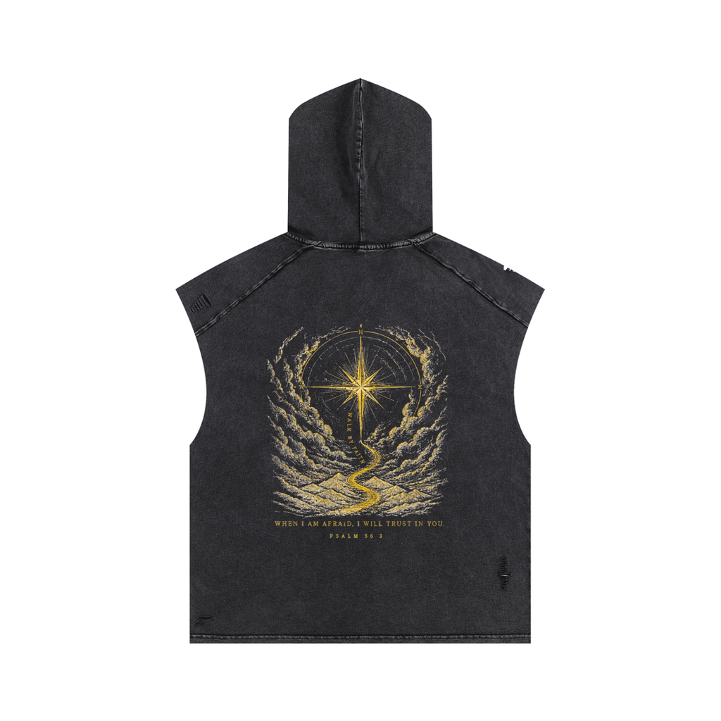 GXM Discipline Hooded Tank Top | Psalm 56:3 – Snow Washed Boxy Tank