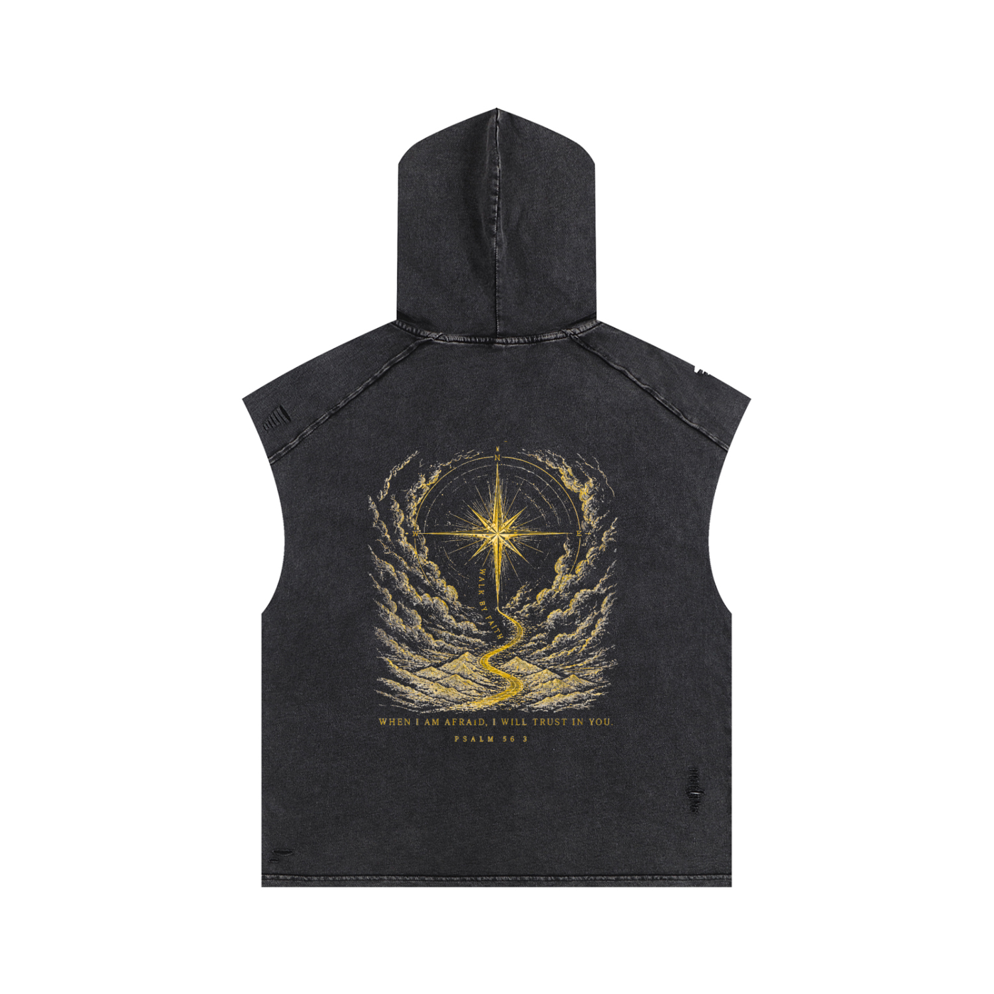 GXM Discipline Hooded Tank Top | Psalm 56:3 – Snow Washed Boxy Tank